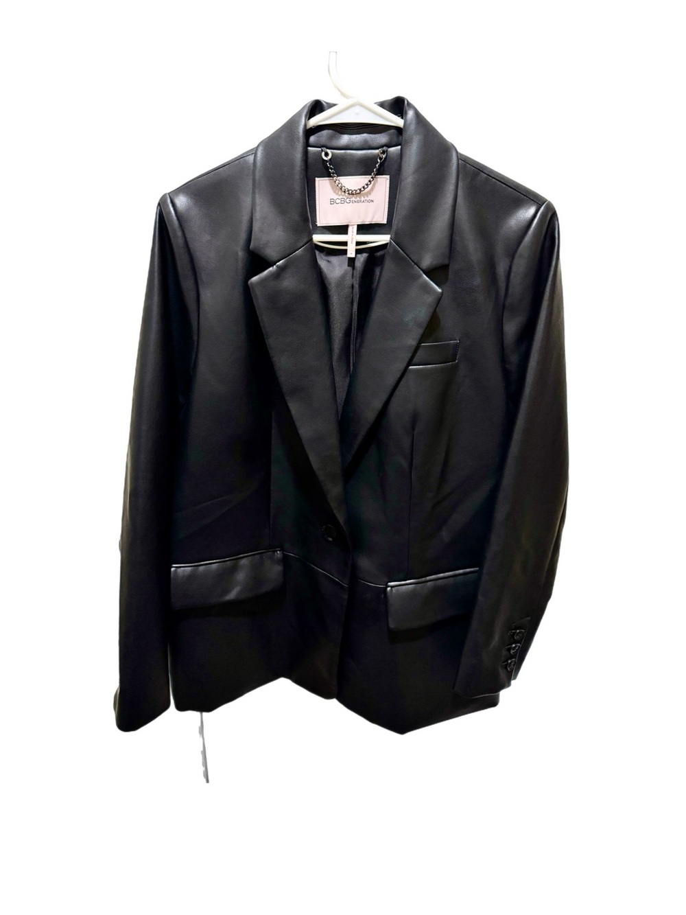 BCBGeneration Black Pleather Blazer/Jacket